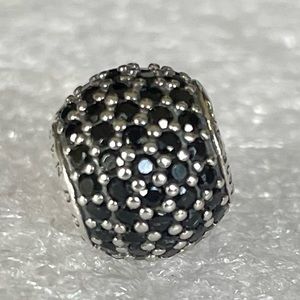 Pandora Sterling Silver Black Pave Lights CZ Bead Charm